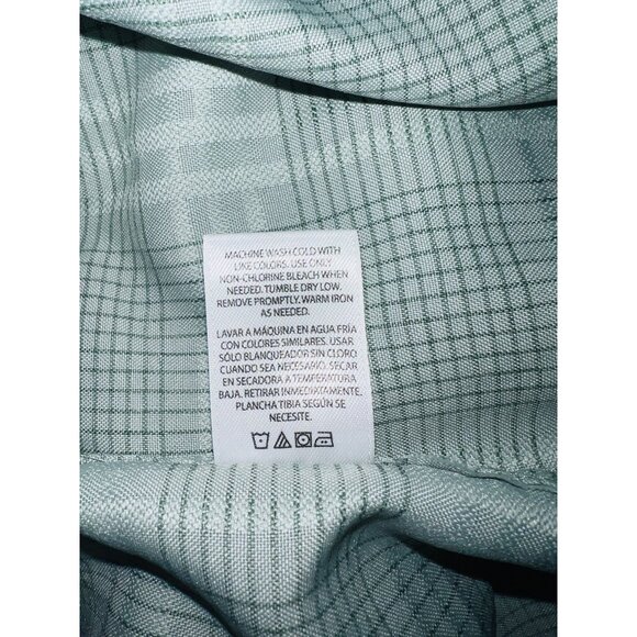 George Mens Green Plaid Short Sleeve Button-Down Shirt Small (34-36) - Picture 5 of 5